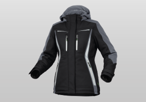 Damen Winter-Softshelljacke Schwarz-Grau