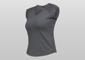Damen T-Shirt V-Neck Lisa Grau