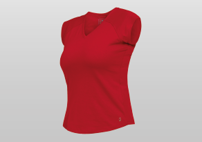 Damen T-Shirt V-Neck Lisa Rot