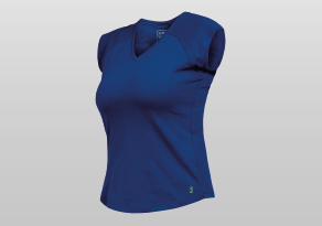Damen T-Shirt V-Neck Lisa Kornblau