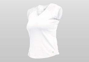 Damen T-Shirt V-Neck Lisa Weiß